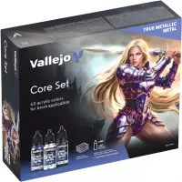 Ilustracja produktu Vallejo: 77.273 - True Metallic Metal - Core Set